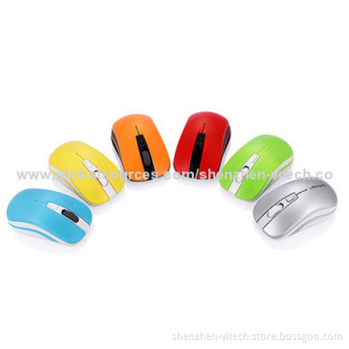Fashionable 2.4GHz Optical 4D Wireless Mice, USB Port, Multi-color for Selection